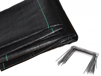 Kit: Tela de mantillo negra + grapas